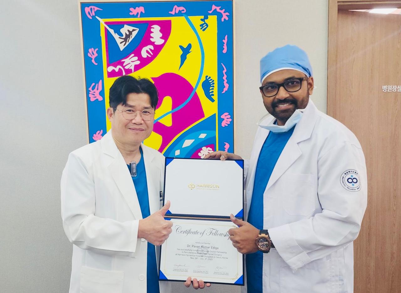 Receiving Fellowship Certificate